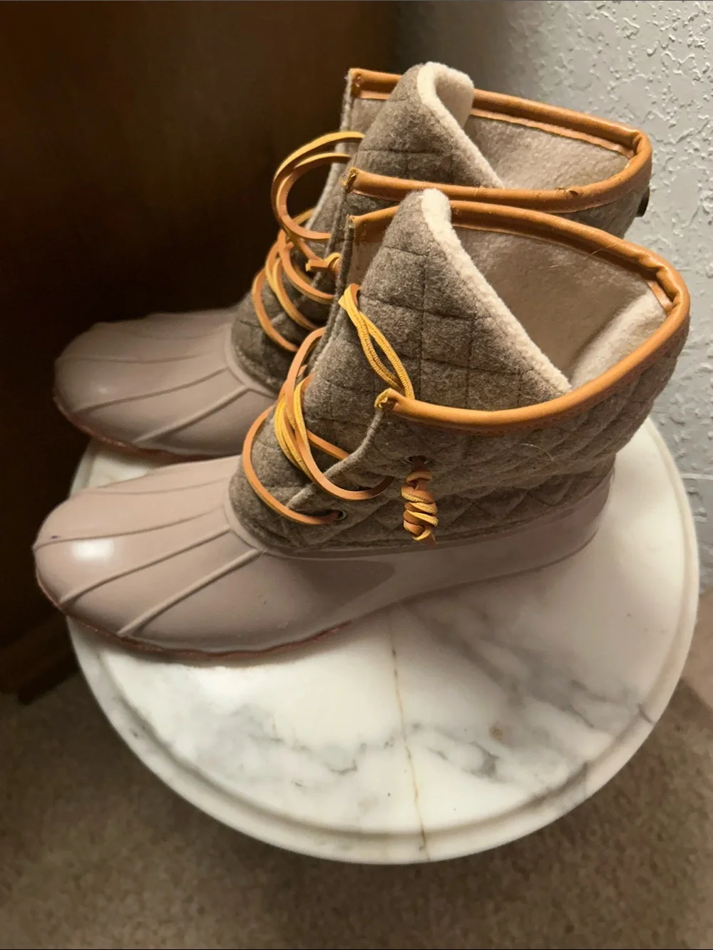 Women’s Waterproof Duck Boots - Taupe and Brown. NWOT. 10